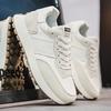 Mens Sports Shoes Leather Comfort Cushioning Daily Walking Shoes Fashion Mesh Casual Flat White Casual Sneakers for Man