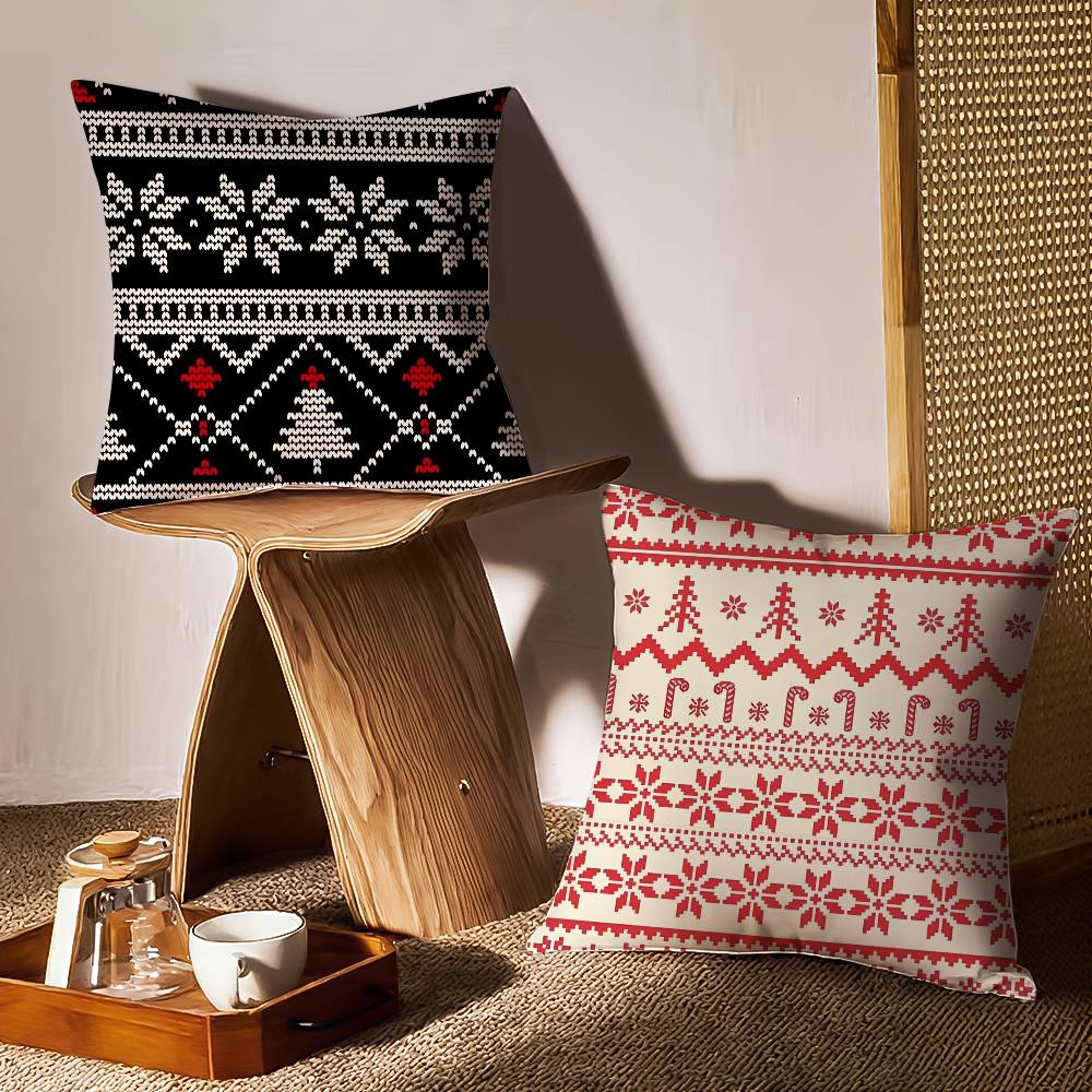 Weihnachts-Schneeflocken Kissenbezug Sofa und Wohnzimmer Dekorative Kissenbezüge Staubdicht und Milbendicht Unsichtbarer Reißverschluss