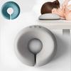 1pc Gray Contour Face Pillow with,Ergonomic Neck & Facial Support Cushion, Zipper Closure, Dry Clean Only,Multi-Use for Home