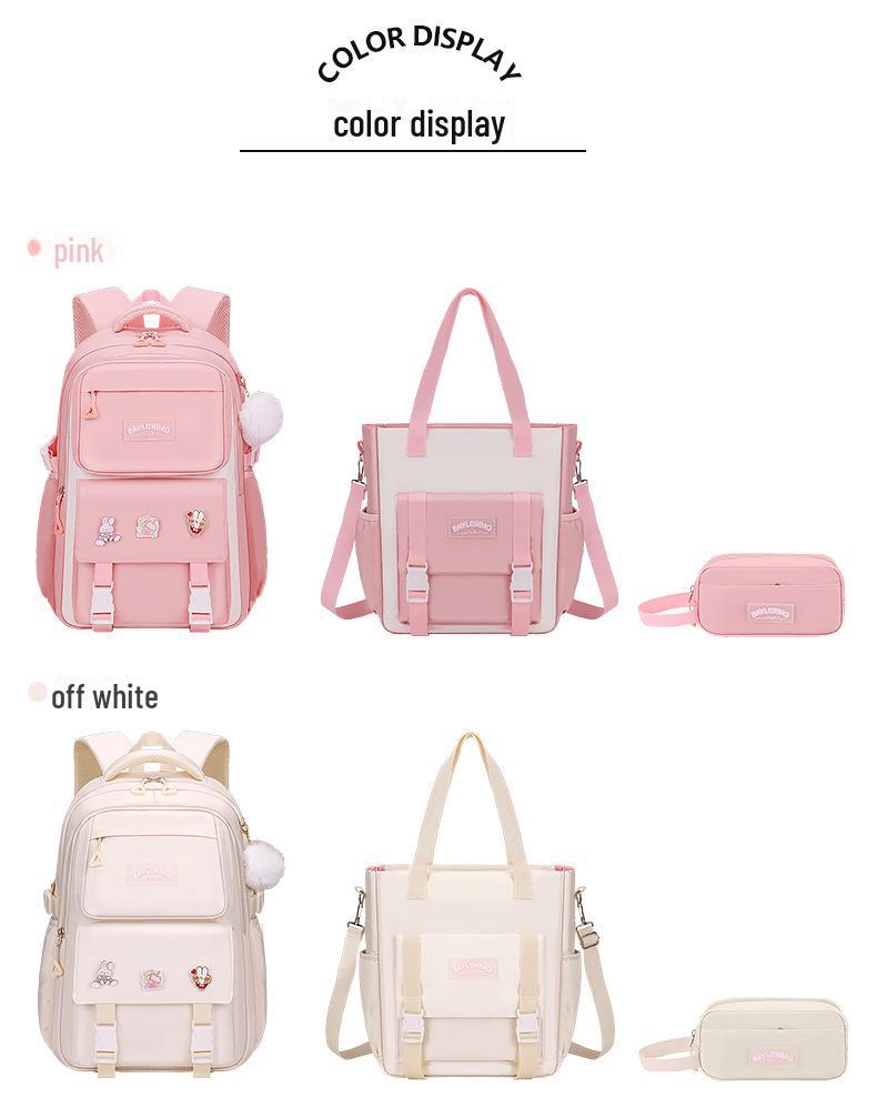 Leichter, wasserdichter Rucksack für Mädchen: Wirbelsäulenschutz, große Kapazität, für Grund- und Mittelschüler, Klassen 3–6.