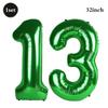 32 Inch Green Number Foil Balloons 0-9 Jungle Safari Theme Soccer Party Decor Kid Boy 1st Birthday Dinosaur Baby Shower Supplies