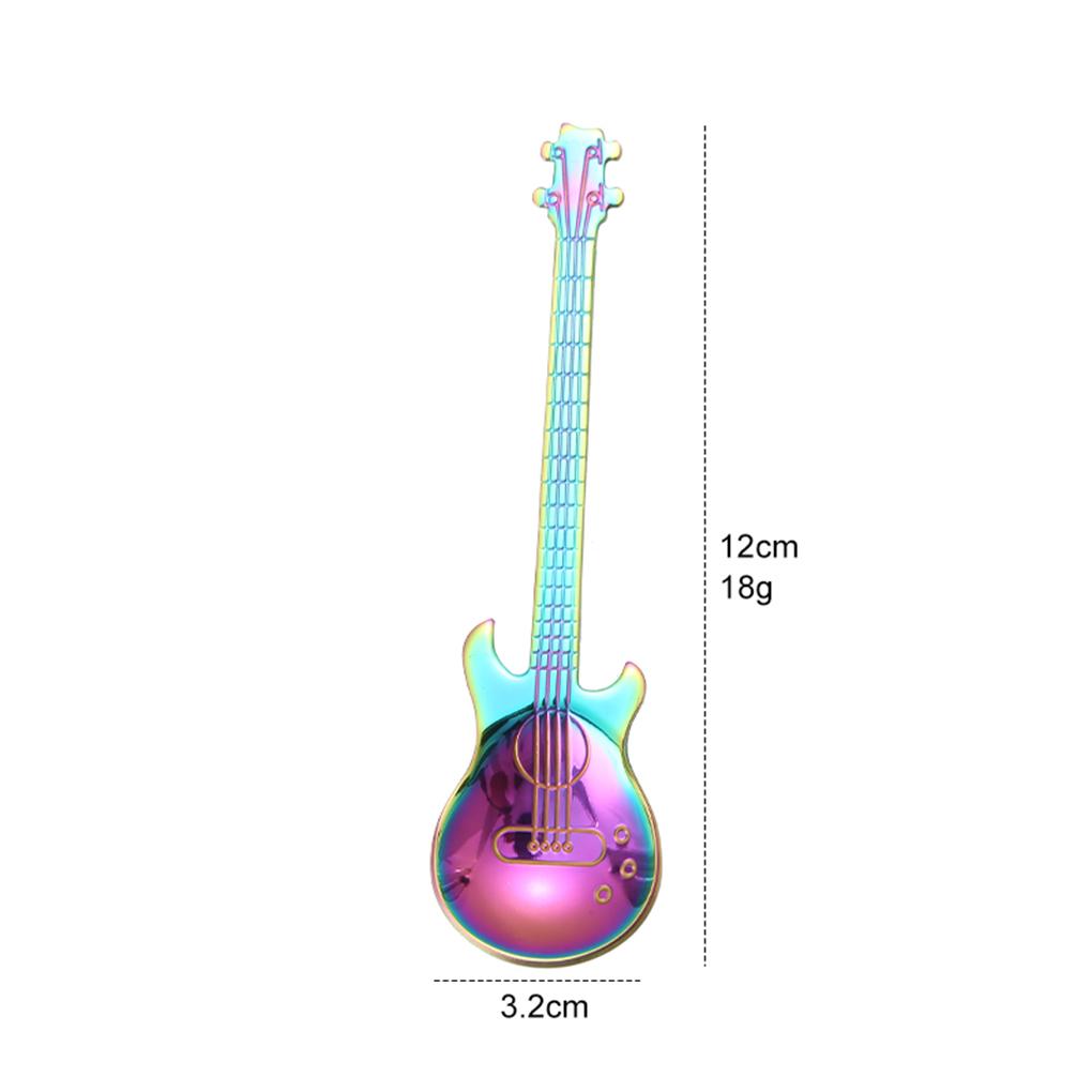 Guitar Coffee Spoon Set Stainless Steel Dessert Ice Cream Spoon Tea Spoon