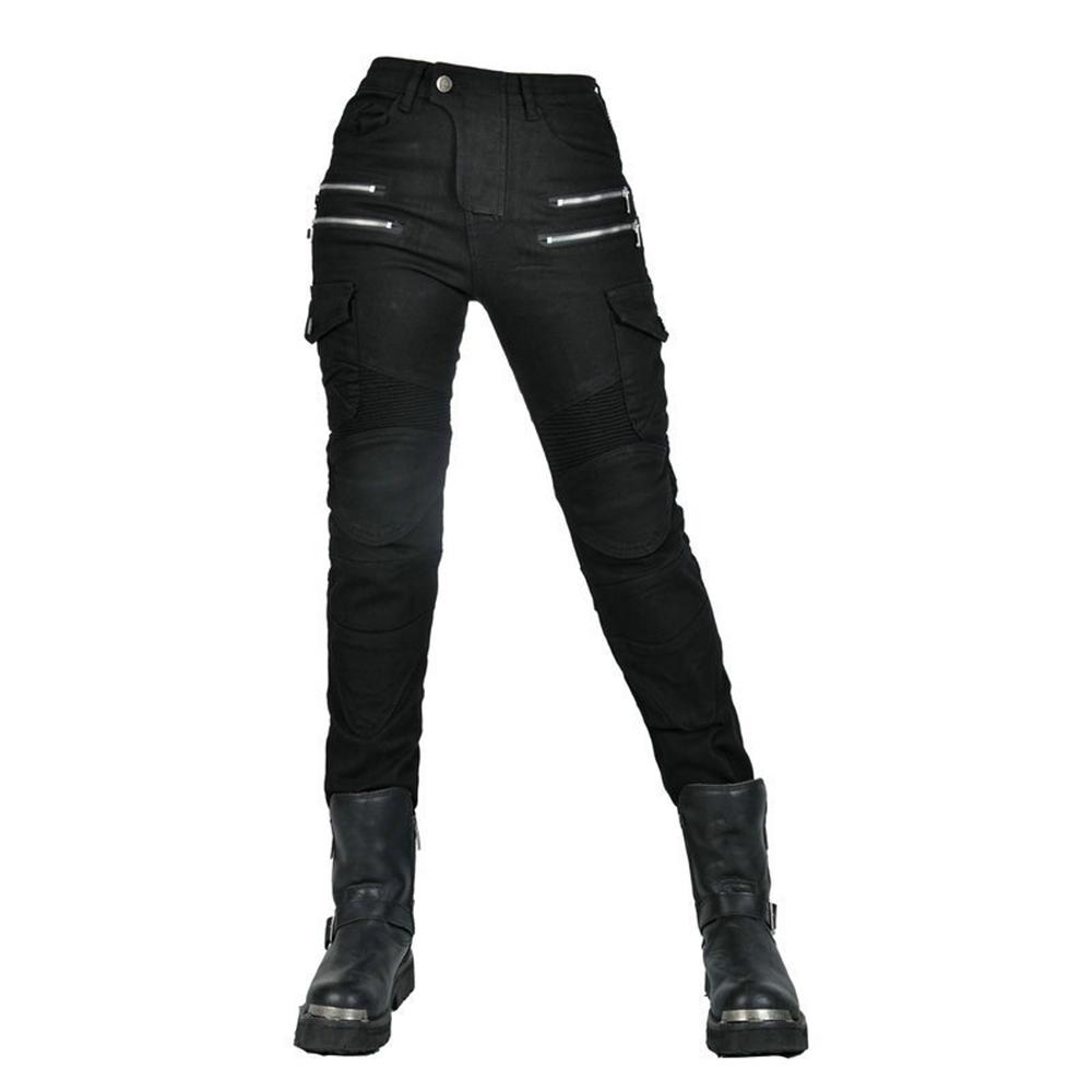 New Double Zipper Metal Style Motocross Moto Trousers Men For Woman Outdoor Riding Jeans With Protective Gear Motorcycle Pants