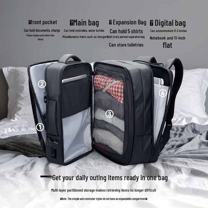 Marco Leyden Men's Business Travel Expandable Laptop Backpack