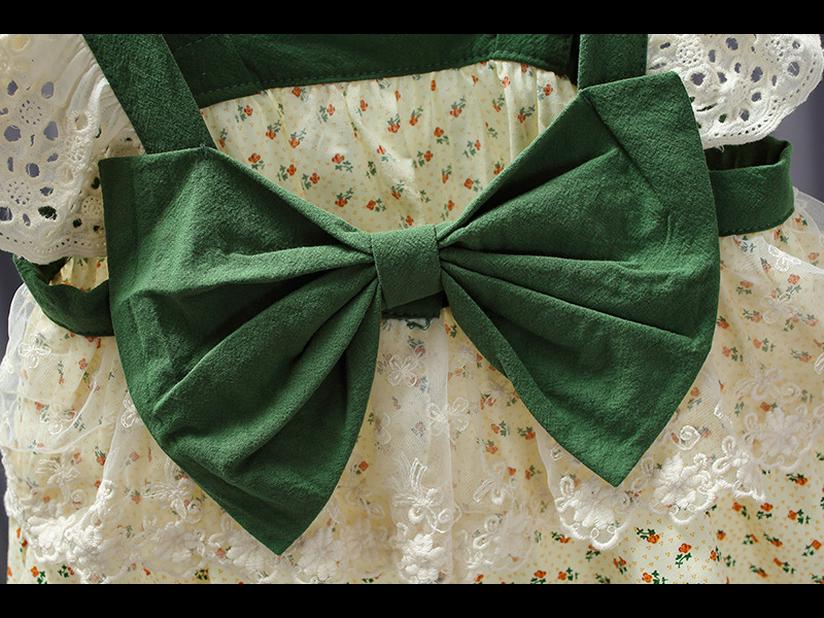 2023 Mädchen Blumen Schleife Top & Shorts Stilvoller Sommeranzug