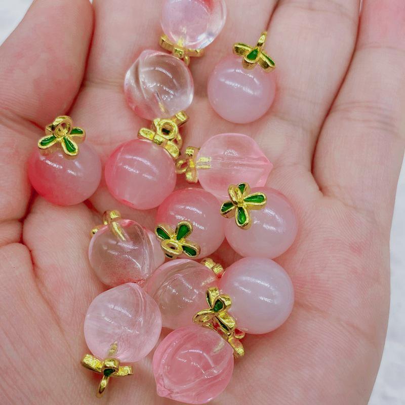 

Персиковый Кристалл Подвеска Капля Браслет DIY Ювелирное Изделие Шарм Аксессуар