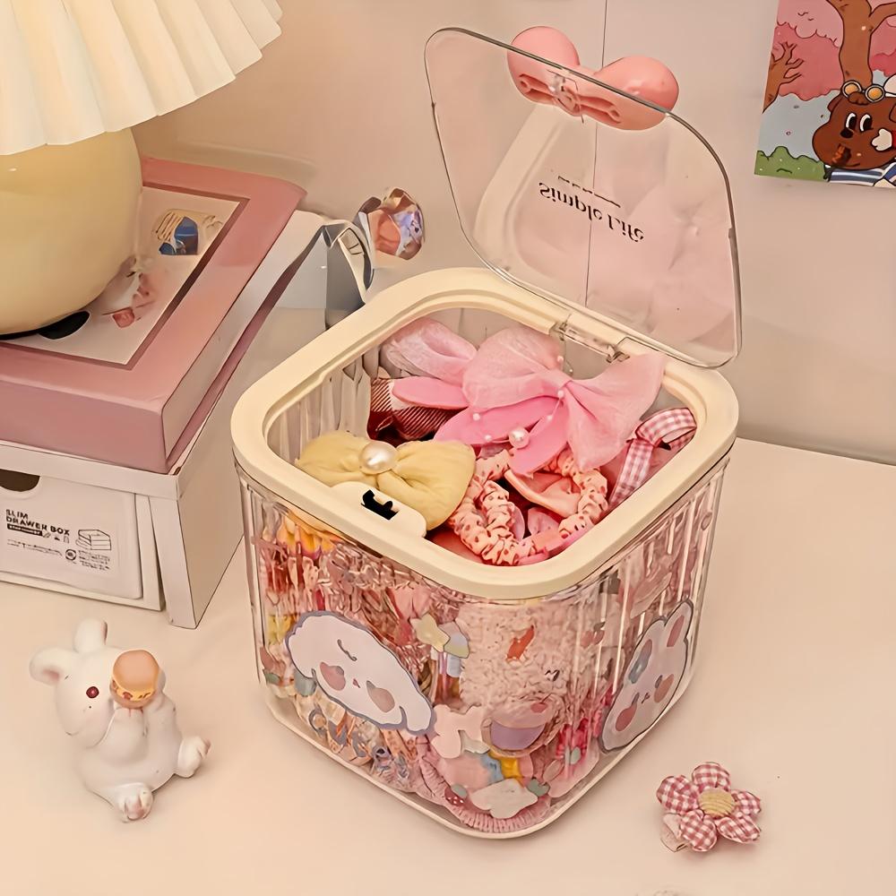 Press‑Type Flip‑Top Storage Box for Jewelry  Cosmetics Large