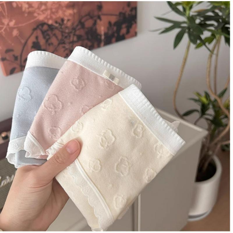 Calcinha de algodão puro para meninas, classe A, antibacteriana, feminina, cintura média, triângulo, calcinha