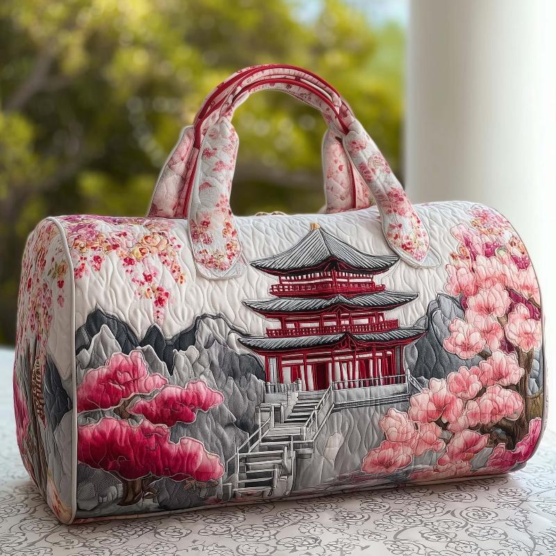 Borsa Duffel da Viaggio Grande Capacità Trapuntatura 3D Artigianato Stampa Fiore Farfalla Borse Tote Borsa Sportiva Palestra Per Campeggio all'Aperto