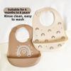 Soft Silicone Baby Bibs with Food Catcher Teething Drooling Bib  For Girls Boys Toddlers