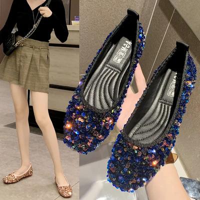 Mode Damesschoenen Lente Herfst Casual Ondiep Mond Set van Ballerina Modeontwerpersschoen Luxe Pailletten Loafers Antislip Vrouwelijk
