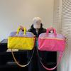 Large Capacity Women'S Travel Bag Premium Fabric With Dopa-Inspired Color Blocks Dedicated Shoe Compartment Dry/Wet Separation