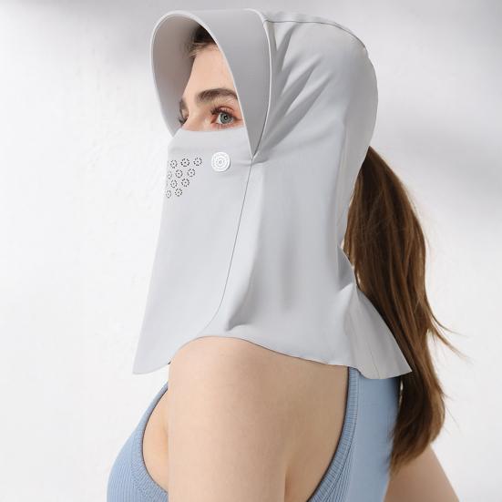 Women's UV Protection Balaclava Hat Summer Ice Silk Full Face Helmet