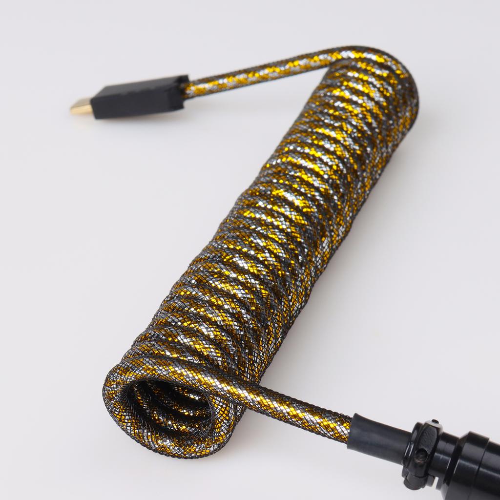GX16 Coiled Keyboard Cable Type C Metal USB Coiled Cable for USB Keyboard