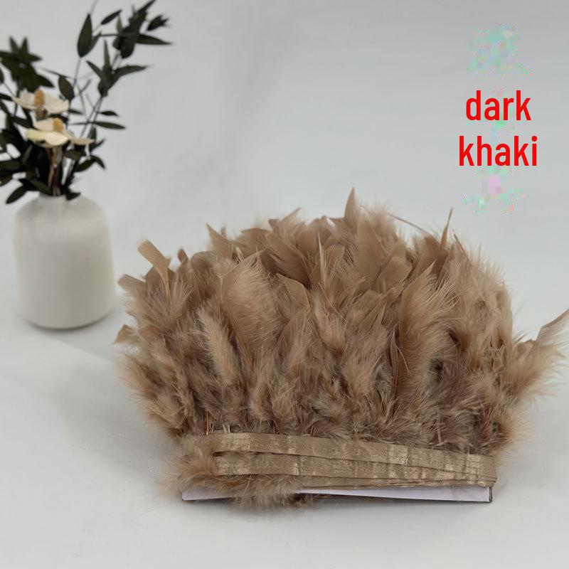 Red Lace Net Turkey Feather Strips for DIY Handmade Wedding Dance Costumes and Decorations