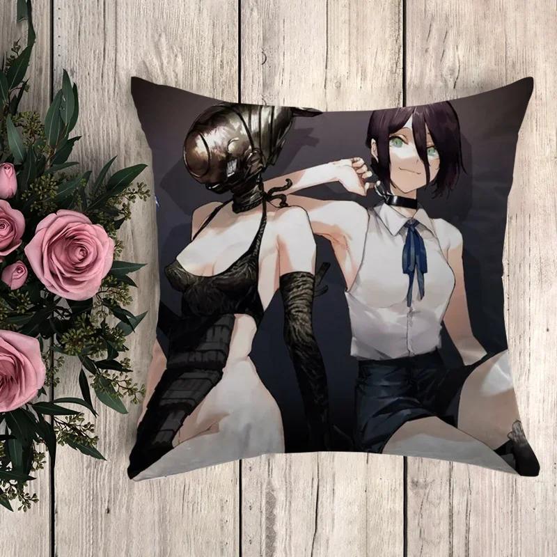 Anime Pillow Chainsaw Man Throw Pillows Pilow Cases Decorative Pillowcase Fall Decor Cushion Cover Car Decoration