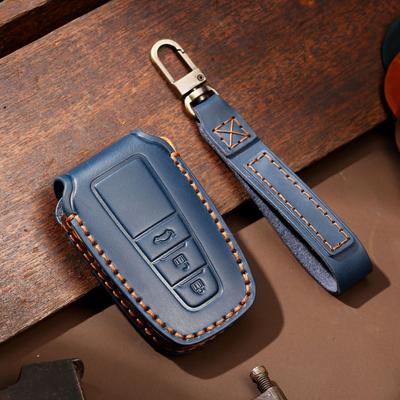 Étui pour clé de voiture pour Toyota BZ4X, étui pour clé Corolla Vios, cuir pleine fleur, étui pour clé de voiture en cuir véritable