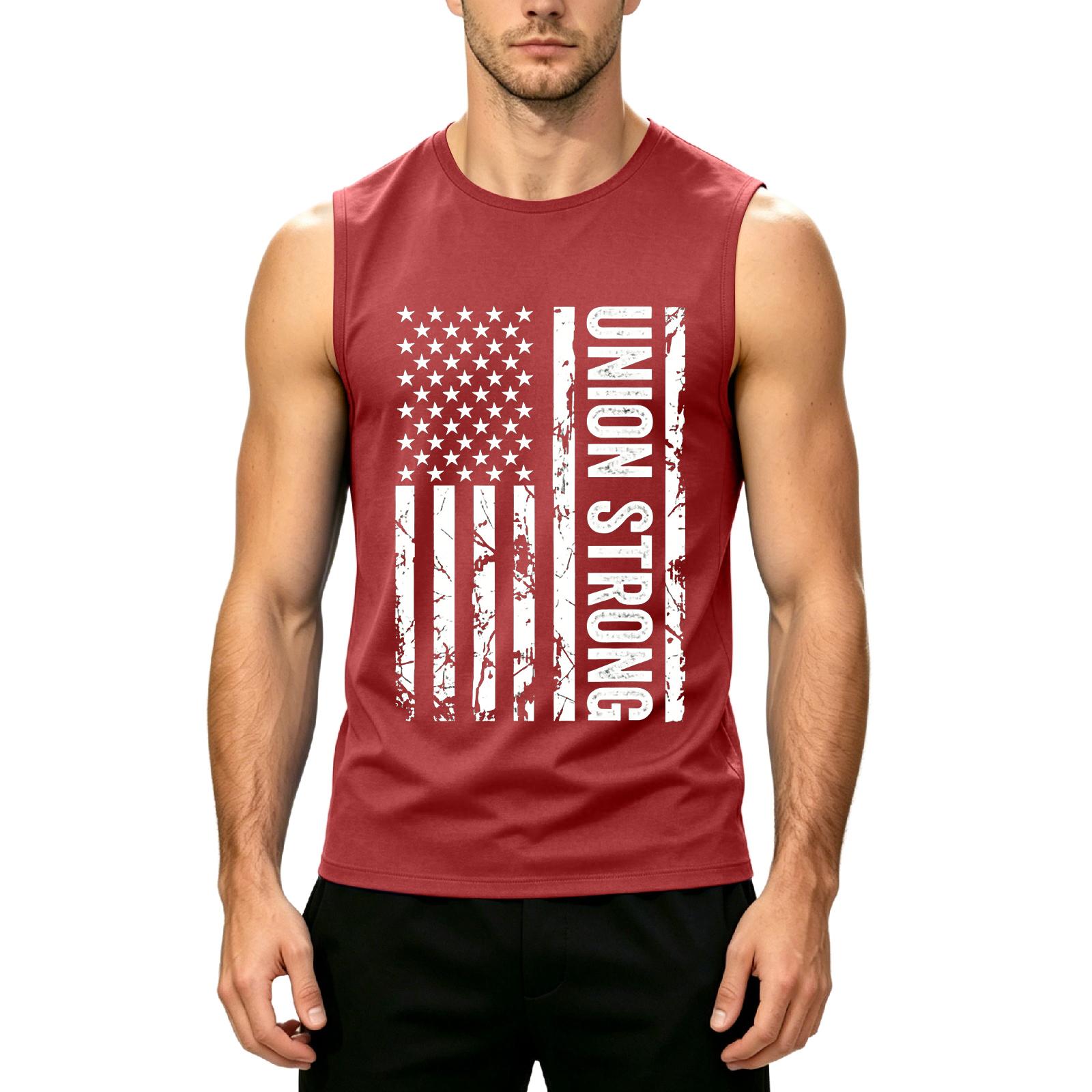 

Men s Sleeveless Casual Tank Top Muscle Shirt Printed Graphic Crew Neck Summer Workout Gym Apparel for Outdoor Activities XL