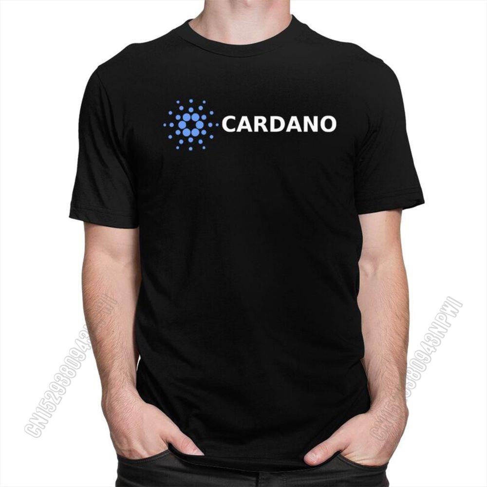 Classic Fashion Cardano Logo T Shirt Men Pure Cotton T-Shirt Leisure Bitcoin Crypto Coin Tee Tops Streetwear Tshirt