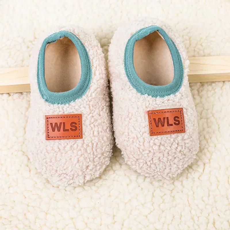 Winter Warm Baby Slippers Toddler Plush Floor Sock Shoes Boys Girl Children Soft Anti-slip Walking Shoes Indoor Home Kids Shoes