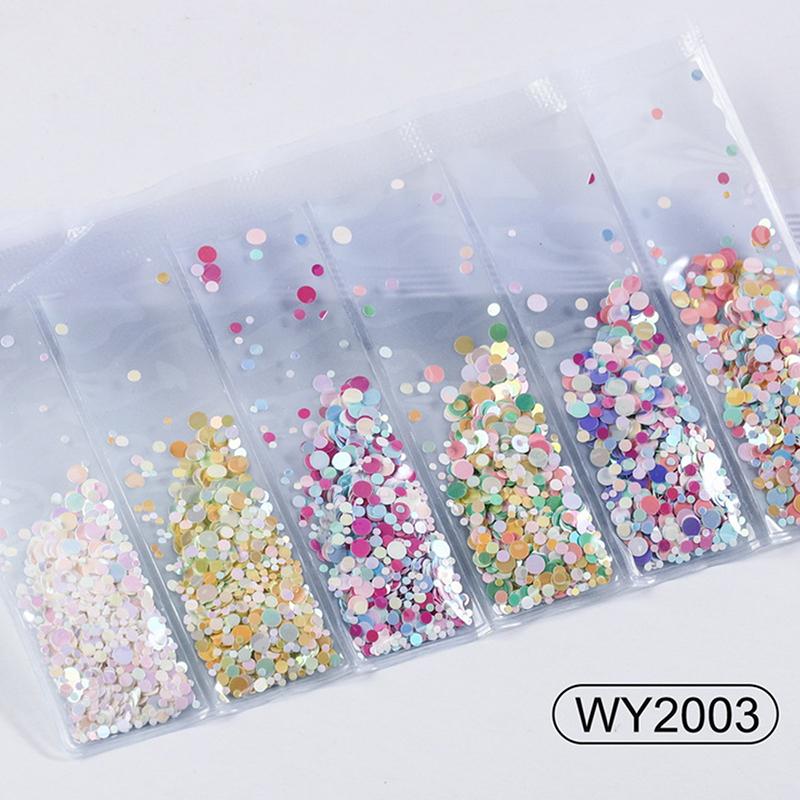 6 Grids/Bag Nail Art Sequins Colorful Nail Polish Flakes Foils For Manicures
