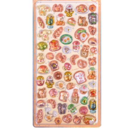 1Pc Cute Cartoon Ghost Family 3D Relief Stickers Fun Jelly Transparent Decoration for Phone Cases Children's DIY Crystal Sticker