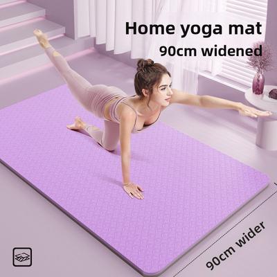 Tapete de Yoga TPE, Tamanho Grande, Extra Espesso 15mm, Antiderrapante, Alargado 90cm, Absorvedor de Choque para Fitness, Insonorizado, Tapete de Dança Antiderrapante