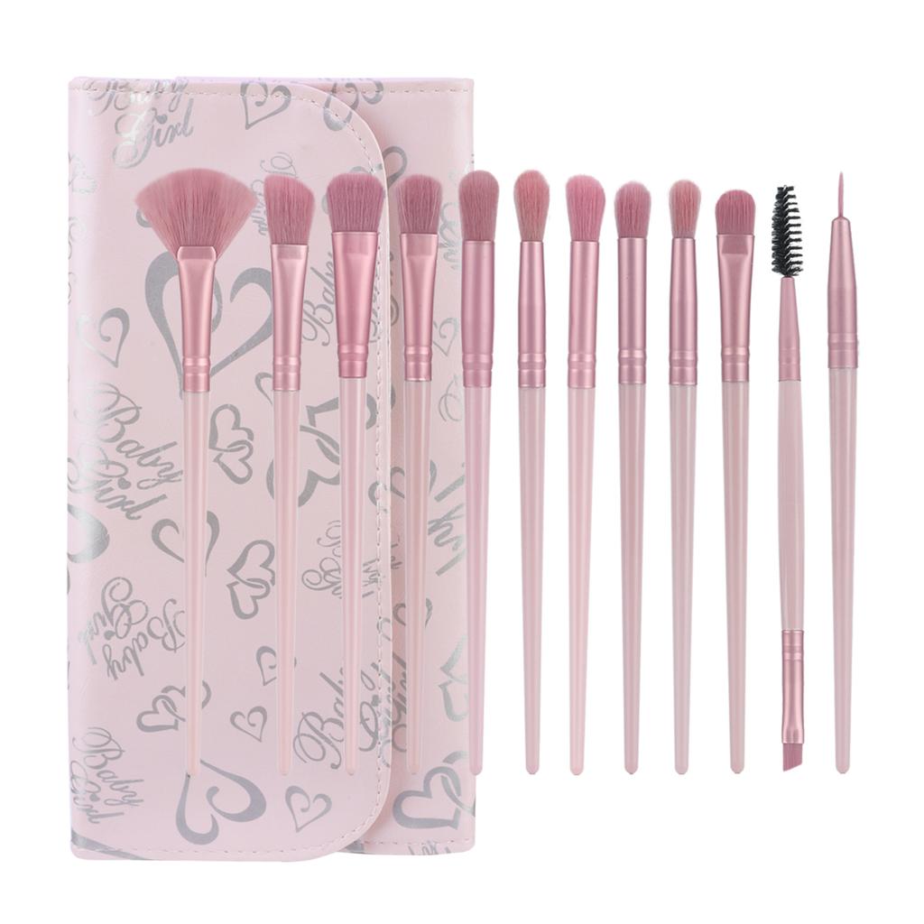 12Makeup Brush Set Eyes Eye Shadow Brush Eyeliner Brush Eyebrow Brush Blending Brush Fan Brush Makeup Tools