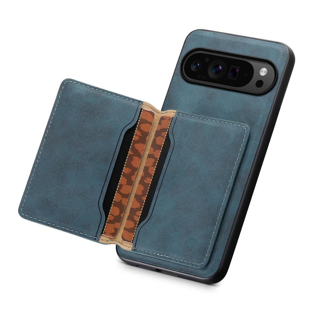 Leather Case for Google Pixel 10 Pro XL Pixel9 8 8A 7 7A 6 6A Detachable Card Holder Wallet Magnetic Wireless Charging Cover