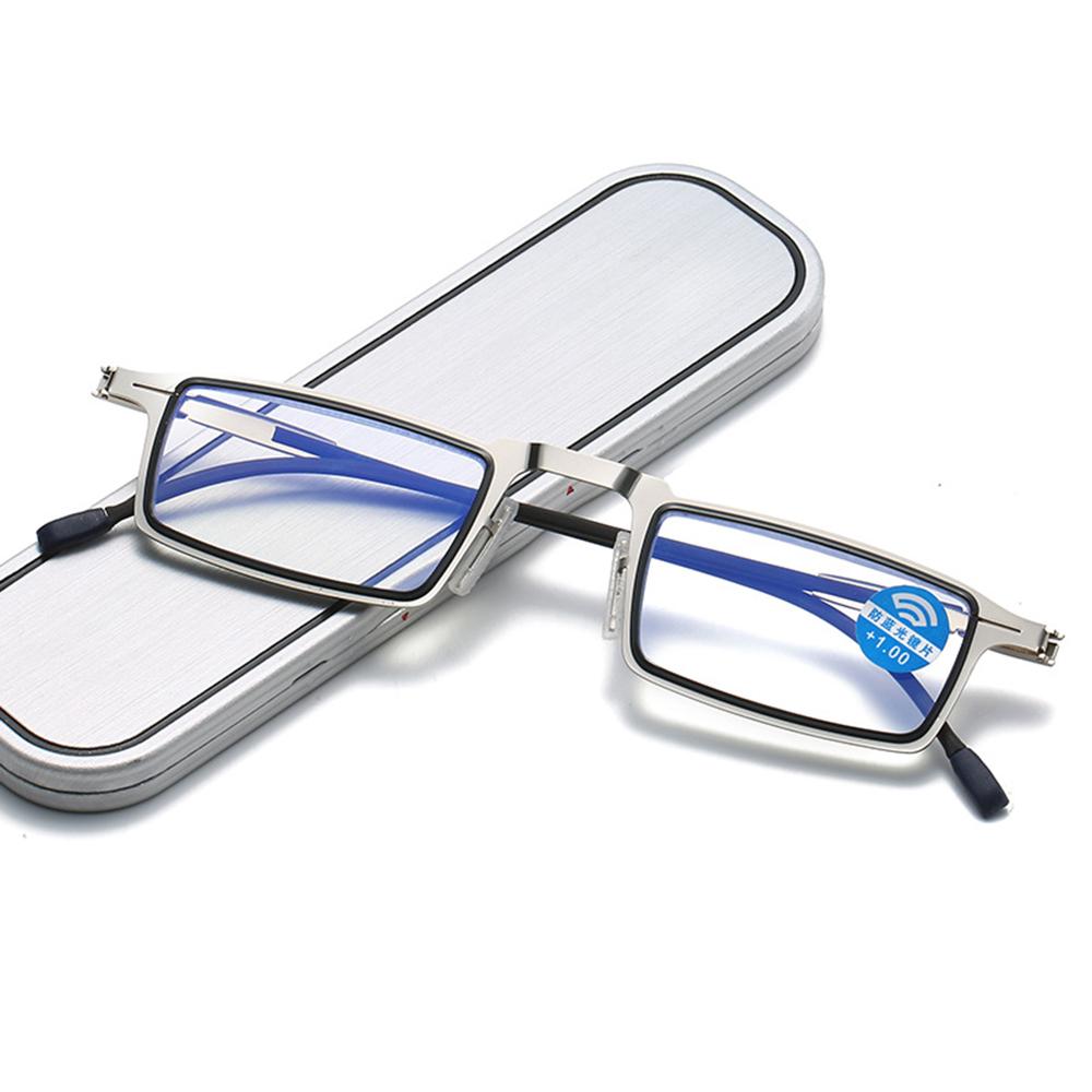 

Hand Made Frame Screwless Rectangular Multi-coated Lenses Fashion Portable Reading Glasses +0.75 To +4 +275 срібний