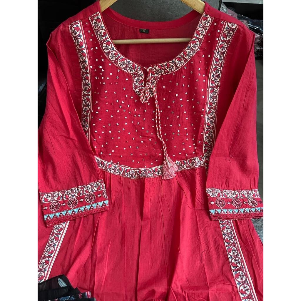Indian Pakistani Top Tunic Kurti Pant Dupatta Set Women Bollywood Salwar Kameez VF-20175
