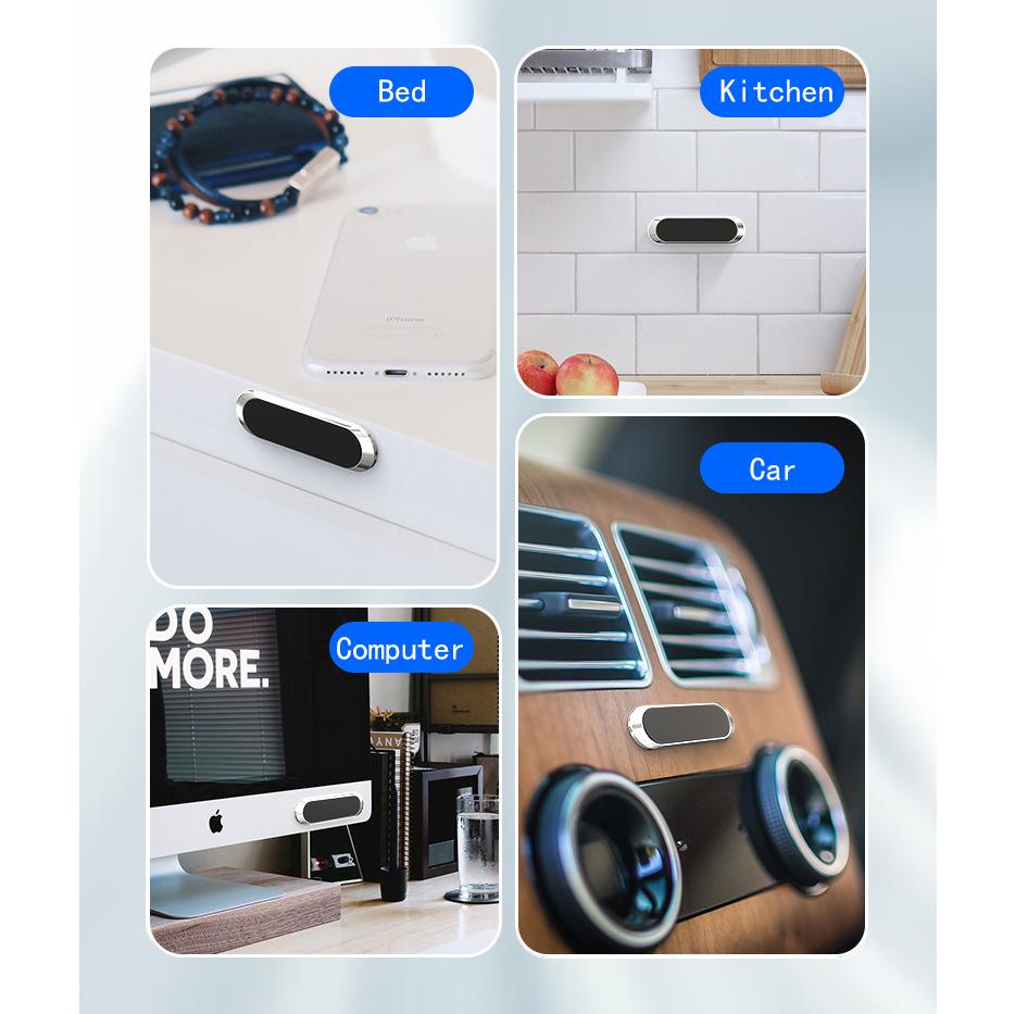 Simple Mini Strip Shape Magnetic Car Phone Holder: Strong Magnetic Car Accessories with Nano-markless Glue