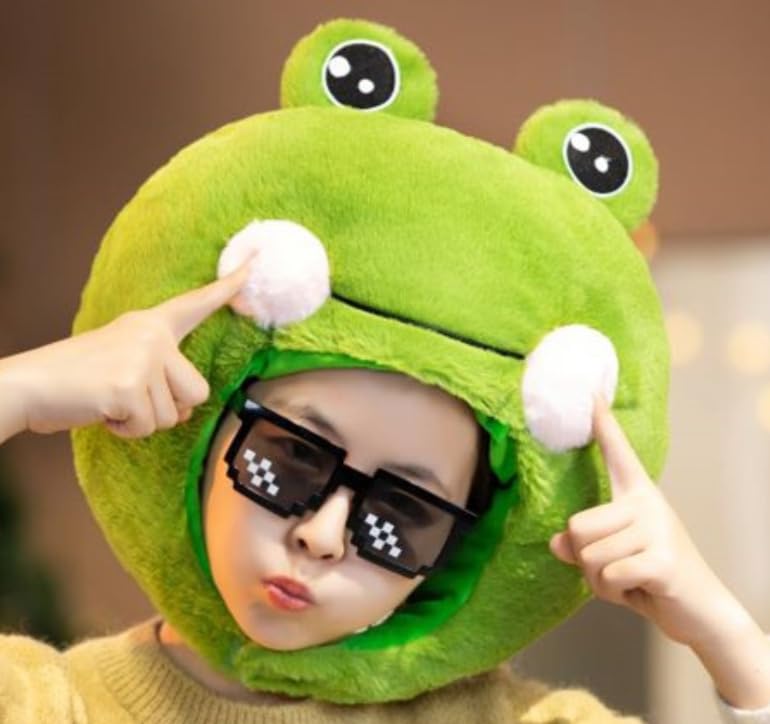 Žabí transformace plyšová roztomilá [DOKiDOKi] klobouk, cosplay, maska, žába, Halloween, pokrývka hlavy, zvíře, kostým, nadýchaný, [produkt]