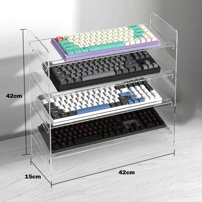 Transparent Acrylic Keyboard Display Stand Keyboard Mouse Desktop Organizer Acrylic layer Rack keyboard tray Desktop Organizer