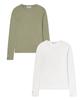 BAKKEN [2Pack] Soft Basic Plain Long Sleeve T-Shirt 2-Piece Package