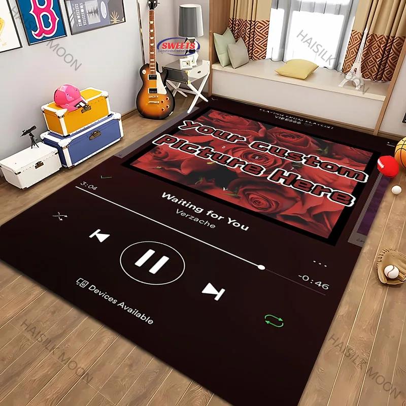 3D HD Personalisiertes Musik-Thema Benutzerdefinierter Bildteppich Musikliebhaber-Matte Geeignet für Musikklassenzimmer Wohnzimmer Kinderzimmer Teppich