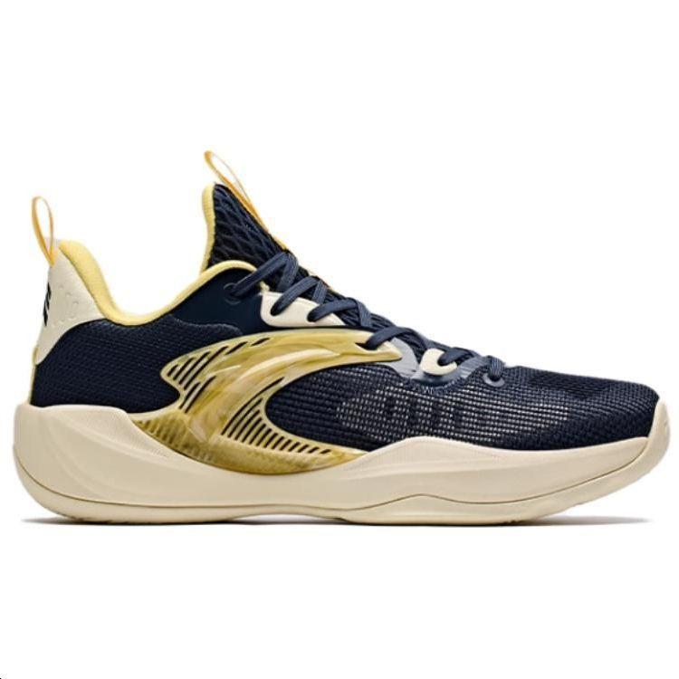 New Anta Light Cavalry 9 Cushioning, Wear Resistant Low top Basketball Shoes Men's Blue White Yellow 112421610-4