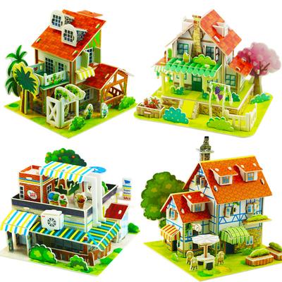Model budovy Vily Domu Hradu 3D Kartonové Puzzle Skládačka Hračky Dětský Zájem Vzdělávací Hračky Dárek pro Děti