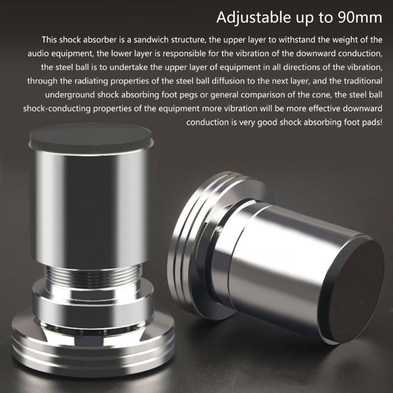 Pack of 4pcs/2pcs/1pc Aluminum Alloy Isolation Feet for Shock Absorption and Stability Adjustable Sound Equipment Foot