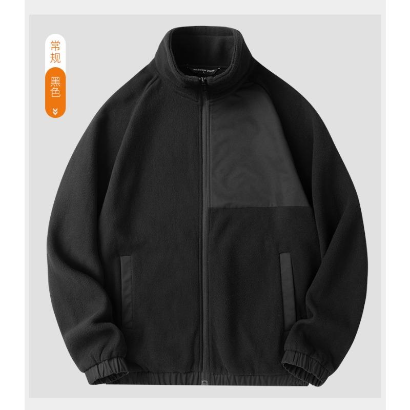 

Pockets Solid Color Zipper Men s Clothing Cardigan Long Sleeve Coats Casual Fashion Autumn Winter Hoodies Turtleneck Tops 4XL чорний