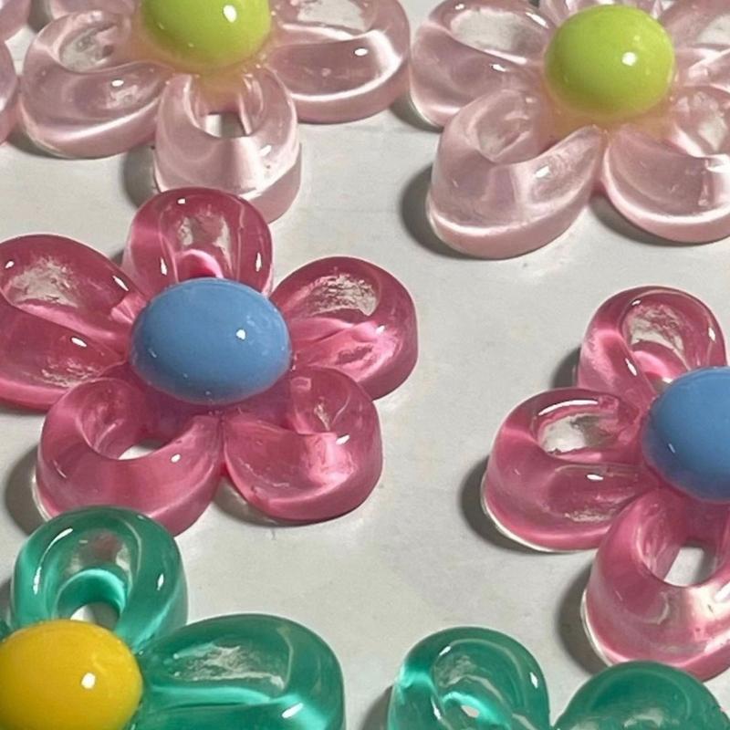 Hollow Flower Pendants Necklace Resin Flower Rope Chain Choker Crystal Flower Necklace Jewelry Ornament Birthday Gifts