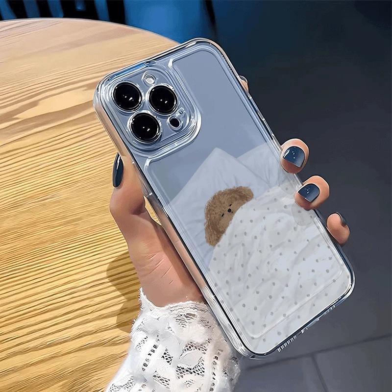 Cartoon sleeping cat and dog iPhone17Promax mobile phone case cute for Apple 16promax space case 15