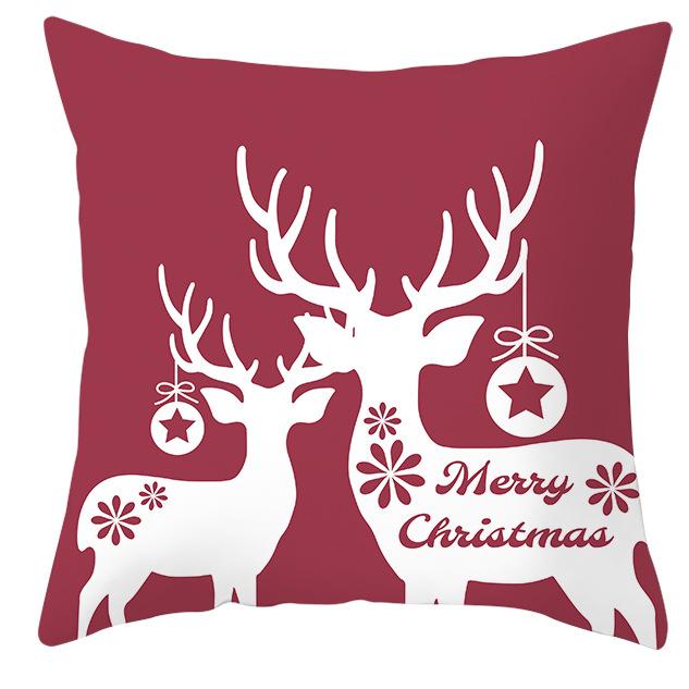 Christmas Elk Pillow Cover Home Gift Cushion Cover Fabric Sofa Pillow Cover