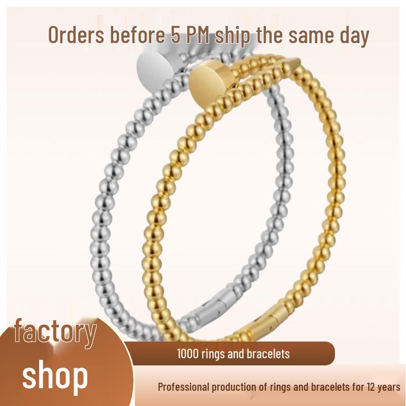 Stainless Steel Colorfast Cross Beaded Bracelet - European American Fashion, Simple & Versatile.