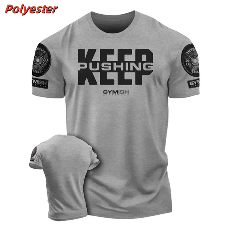 3D Printed Double Weightlifting T-shirt Men's Sports Fitness Pattern T-shirt