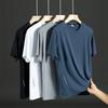Large Size Ice Silk Short-sleeved T-shirt Quick-drying Breathable T-shirt Men's Summer New Men's Crew Neck Fat Sports Outdoor Top