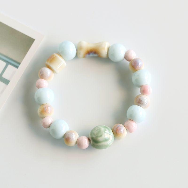 

Ceramic Beaded Student Girlfriends Antique Accessories Women s Bracelet Green Rose