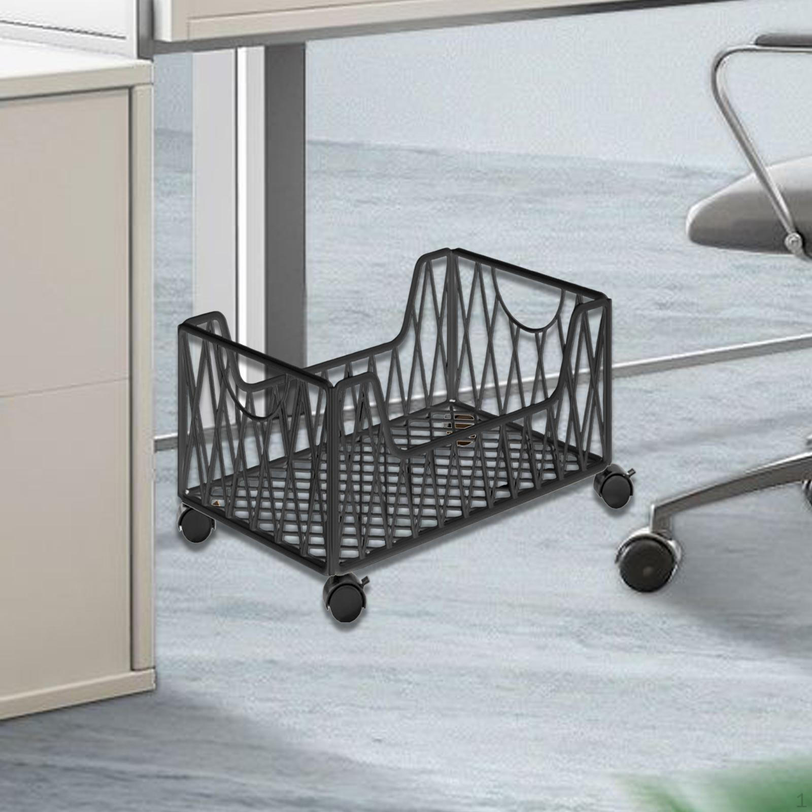 

Перекатная тележка Книжная тележка Органайзер для файлов и Книжная полка в качестве корзины для хранения Сделана из железа с замком M чёрный