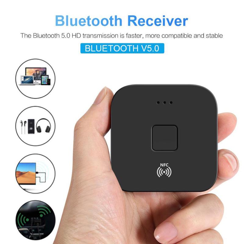 Bluetooth 5.0 Audio Receiver Wireless Transmitter NFC Car Wireless Speaker Adapter 3.5mm AUX+2 RCA