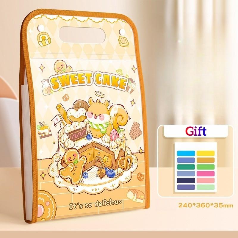 

Многослойная папка-файл для документов, тестовых работ, ручная сумка, милый животный дизайн, многослойная, большая вместимость, студенческая папка, студенческие канцелярские товары жёлтый